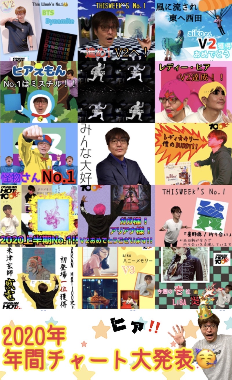 本日のメニュー♪  ＼ ＼  2020年 年間チャート 大・発・表 !!　／／