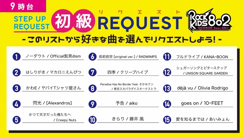 今週の #RK802 《 STEP UP REQUEST 》！5/5(水)、9時台の 