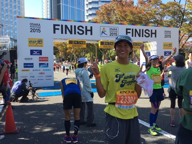 大阪マラソン　塚本翔大　FINISH